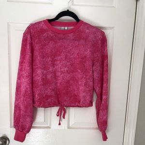 Crop pink tie-dye sweatshirt size S.